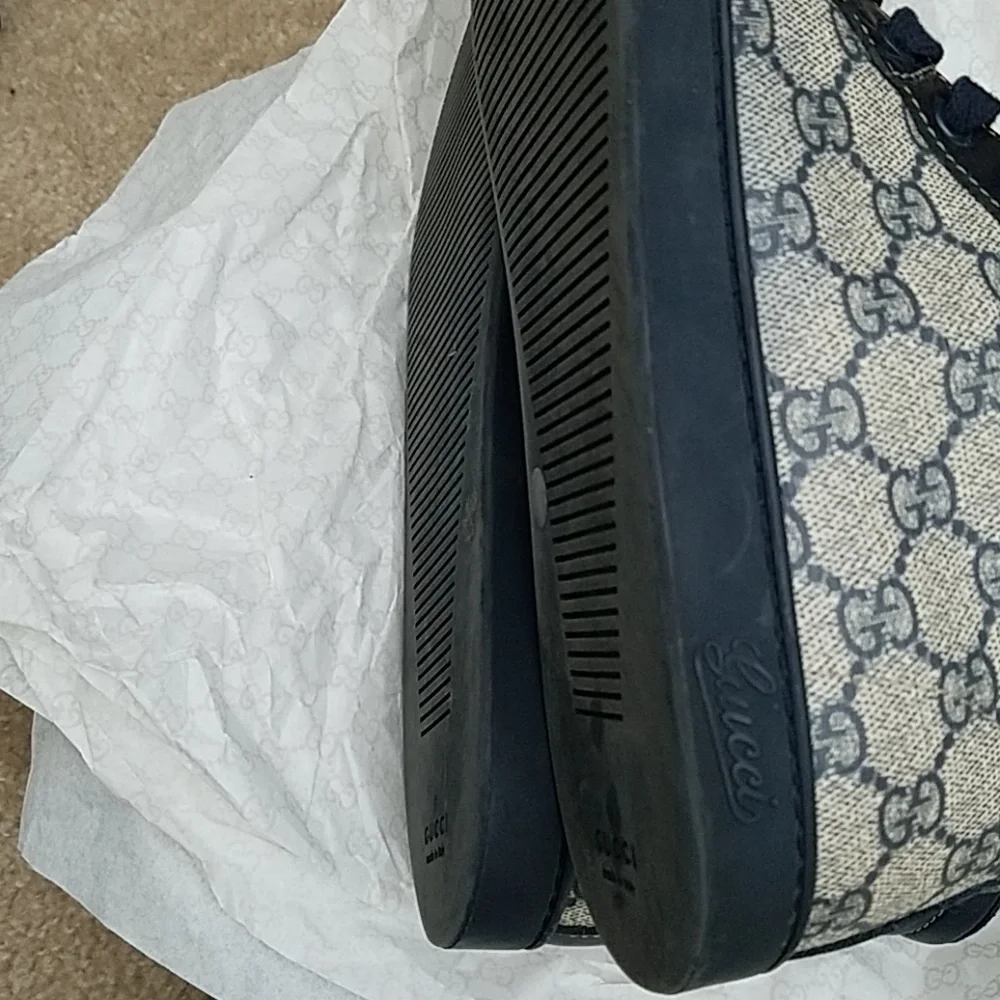 Gucci  Croc Embossed Leather Sneakers